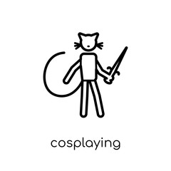 Cosplaying icon. Trendy modern flat linear vector Cosplaying icon on white background from thin line Activity and Hobbies collection