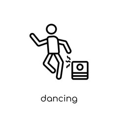 Dancing icon. Trendy modern flat linear vector Dancing icon on white background from thin line Activity and Hobbies collection