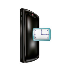 smartphone with clock time