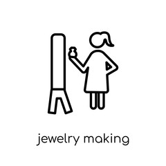 Jewelry making icon. Trendy modern flat linear vector Jewelry making icon on white background from thin line Activity and Hobbies collection