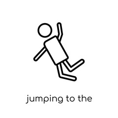 Jumping to the water icon. Trendy modern flat linear vector Jumping to the water icon on white background from thin line Activity and Hobbies collection