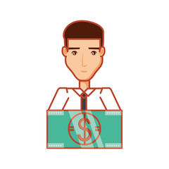 businessman elegant with bill dollar money