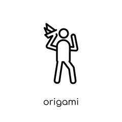 Origami icon. Trendy modern flat linear vector Origami icon on white background from thin line Activity and Hobbies collection