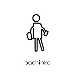 Pachinko icon. Trendy modern flat linear vector Pachinko icon on white background from thin line Activity and Hobbies collection