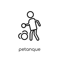 Fototapeta premium Petanque icon. Trendy modern flat linear vector Petanque icon on white background from thin line Activity and Hobbies collection