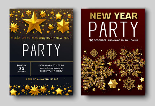 New Year party 30th December poster or invitation templates.