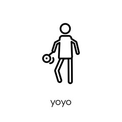 Yoyo icon. Trendy modern flat linear vector Yoyo icon on white background from thin line Activity and Hobbies collection