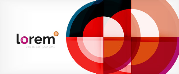 Obraz premium Modern geometric circles abstract background, colorful round shapes with shadow effects