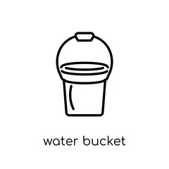 water bucket icon. Trendy modern flat linear vector water bucket icon on white background from thin line Agriculture, Farming and Gardening collection, outline vector illustration