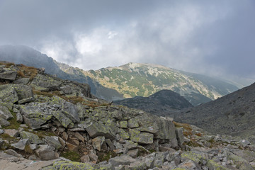 Fototapeta na wymiar Landscape from Hiking Route to climbing a Musala peak, Rila mountain, Bulgaria