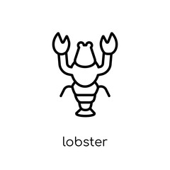 Lobster icon. Trendy modern flat linear vector Lobster icon on white background from thin line animals collection