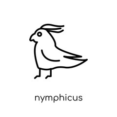 Nymphicus hollandicus icon. Trendy modern flat linear vector Nymphicus hollandicus icon on white background from thin line animals collection