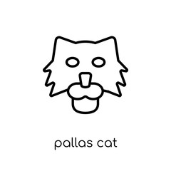 Pallas cat icon. Trendy modern flat linear vector Pallas cat icon on white background from thin line animals collection