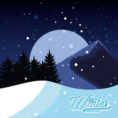 Fototapeta premium winter landscape scene christmas