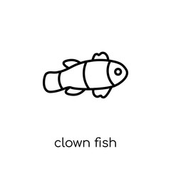 Obraz premium Clown fish icon. Trendy modern flat linear vector Clown fish icon on white background from thin line animals collection