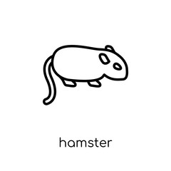 Hamster icon. Trendy modern flat linear vector Hamster icon on white background from thin line animals collection