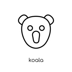 Koala icon. Trendy modern flat linear vector Koala icon on white background from thin line animals collection
