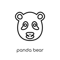 Panda bear icon. Trendy modern flat linear vector Panda bear icon on white background from thin line animals collection
