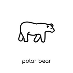 Polar bear icon. Trendy modern flat linear vector Polar bear icon on white background from thin line animals collection