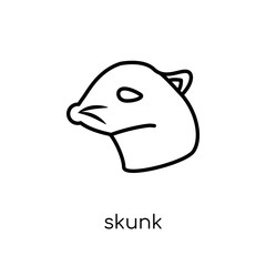 Obraz premium skunk icon. Trendy modern flat linear vector skunk icon on white background from thin line animals collection