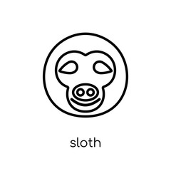 Sloth icon. Trendy modern flat linear vector Sloth icon on white background from thin line animals collection