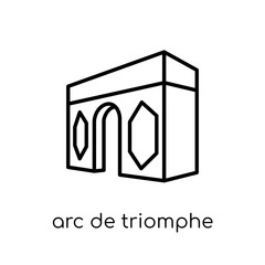 Arc de triomphe icon. Trendy modern flat linear vector Arc de triomphe icon on white background from thin line Architecture and Travel collection