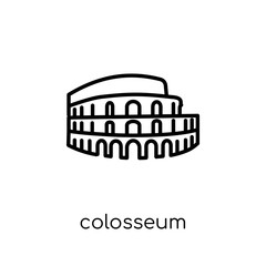 Colosseum icon. Trendy modern flat linear vector Colosseum icon on white background from thin line Architecture and Travel collection