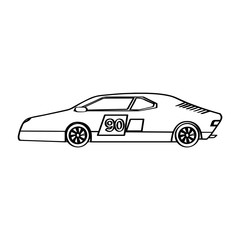 Isolated racing car icon. Side view. Vector illustration design