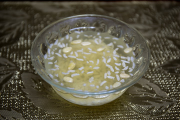 Korean traditional drink, sikhye, sweet rice drink