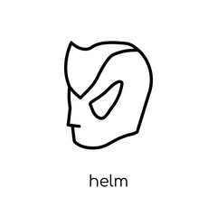 Helm icon. Trendy modern flat linear vector Helm icon on white background from thin line Architecture and Travel collection