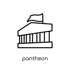 Pantheon icon. Trendy modern flat linear vector Pantheon icon on white background from thin line Architecture and Travel collection