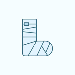 Broken leg field outline icon. Element of medicine physiotherapy of legs icon. Thin line icon for website design and development, app development. Premium icon