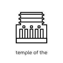 Temple of the frescoes icon. Trendy modern flat linear vector Te