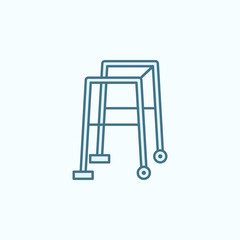 Walker field outline icon. Element of medicine physiotherapy of legs icon. Thin line icon for website design and development, app development. Premium icon