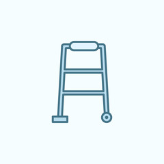 Walker field outline icon. Element of medicine physiotherapy of legs icon. Thin line icon for website design and development, app development. Premium icon