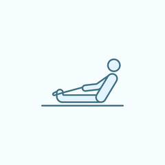 Towel stretch for leg  field outline icon. Element of medicine physiotherapy of legs icon. Thin line icon for website design and development, app development. Premium icon