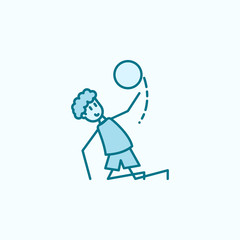 soccer player with ball field outline icon. Element of soccer player icon. Thin line icon for website design and development, app development. Premium icon