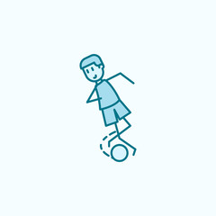 feint with ball field outline icon. Element of soccer player icon. Thin line icon for website design and development, app development. Premium icon