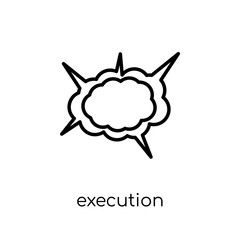 execution icon. Trendy modern flat linear vector execution icon on white background from thin line Army collection, outline vector illustration