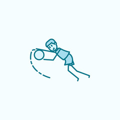 goalkeeper catches ball field outline icon. Element of soccer player icon. Thin line icon for website design and development, app development. Premium icon