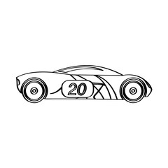 Isolated racing car icon. Side view. Vector illustration design