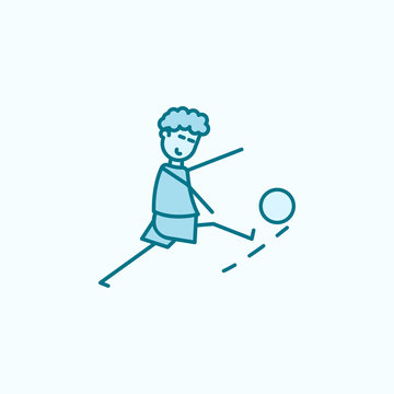 recommend clip art: the kicker strikes ball field outline icon. Element of soccer player icon. Thin line icon for website design and development, app development. Premium icon