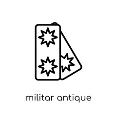 militar antique building icon. Trendy modern flat linear vector militar antique building icon on white background from thin line Army collection, outline vector illustration