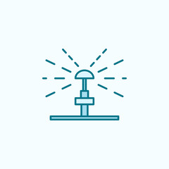 lawn watering system field outline icon. Element of drip watering icon. Thin line icon for website design and development, app development. Premium icon