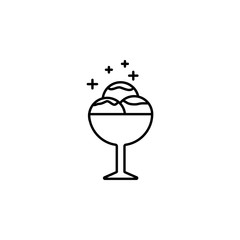 ice cream in a plate icon. Element of new year oarty outline icon. Thin line icon for website design and development, app development. Premium icon