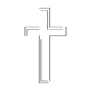 recommend clip art: Isolated outline of a cross. vector illustration design