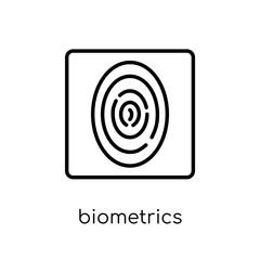 Biometrics icon. Trendy modern flat linear vector Biometrics ico