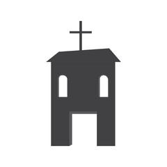 Isolated silhouette of a church. Vector illustration design