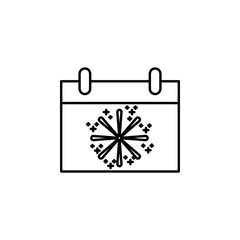 winter on the calendar icon. Element of new year oarty outline icon. Thin line icon for website design and development, app development. Premium icon