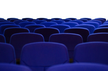 Empty blue seats auditorium